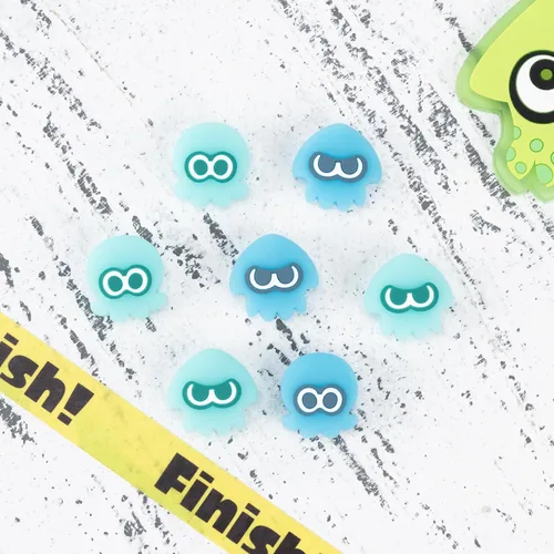 Vista 7 de Yocore Splatoon Switch Thumb Grip Caps,Soft Silicone Thumb Grips,Analog Soft Silicone Joystick Caps Stick Caps for SwitchOLEDSwitch Lite,4 Pcs-Light