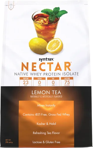 Vista 5 de Syntrax Nutrition Nectar, polvo aislado de proteína de suero 100%, sabor refrescante de frutas, enfriador caribeño, 2 libras