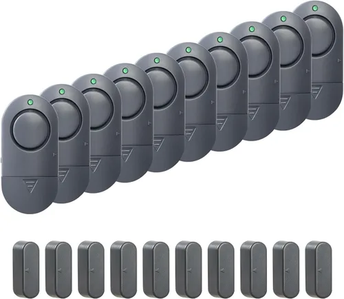 Sensores de alarma de ventana, campanillas de puerta de 120 dB para tienda, alarmas de ventana y puerta para seguridad de los niños (paquete de 10)