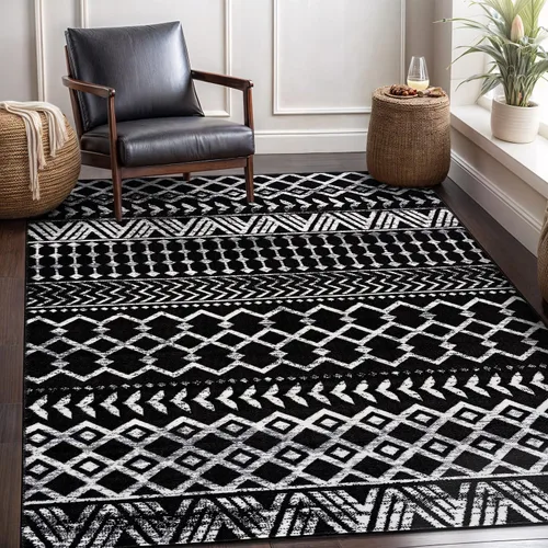 Vista 65 de CAMILSON Alfombras modernas de lujo con diamantes abstractos de 5 x 7 pies, suave, resistente a las manchas, fácil limpieza, no desprende pelo