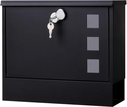 Buzón con Cerradura de Montaje en Pared para Exterior – Buzones Jssmst con Cerradura de Llave para Puerta Delantera, Cerca, Buzón de Gran Capacidad,