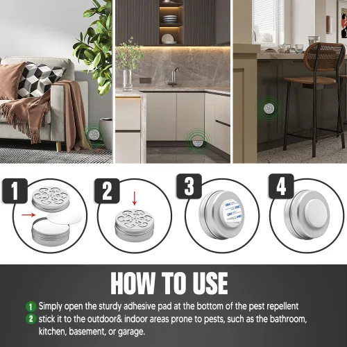 Vista 4 de Control de plagas, repelentes de ratones, repelente de ratones en interiores, repelente de roedores, repelente de ratas para interiores