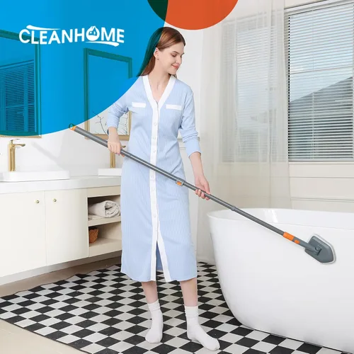 Vista 7 de CLEANHOME Limpiador de ducha extensible, cepillo limpiador de bañera de baño con mango largo, 56 pulgadas, herramientas de limpieza de pared