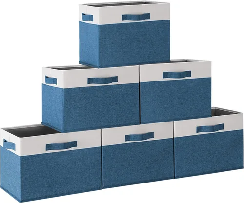 Vista 65 de GhvyenntteS Contenedores de almacenamiento extra grandes con tapas, cajas de almacenamiento plegables de tela con tapas y asas, cestas