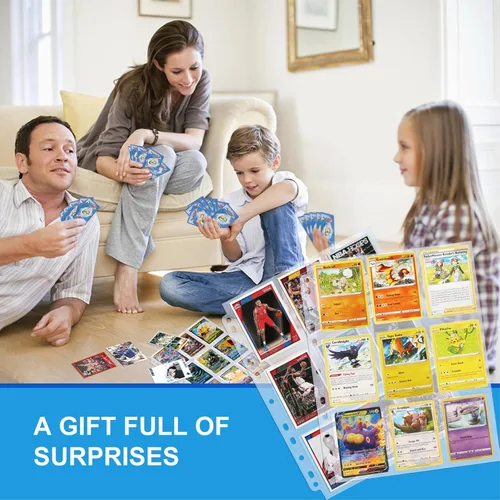 Vista 7 de ABLY 540 bolsillos de doble cara para tarjetas intercambiables, 9 bolsillos, protectores de tarjetas de juego de plástico transparente