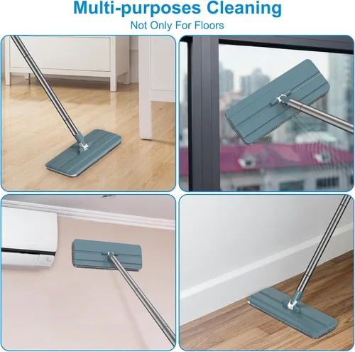 Vista 5 de Aifacay Almohadillas de repuesto de cabezal de fregona de microfibra para trapeador de piso plano y juego de cubo, almohadillas de microfibra