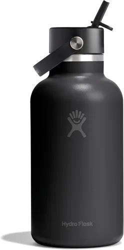 Vista 82 de Hydro Flask Botella de agua – Acero inoxidable aislado – Tapa flexible con popote de boca ancha, antiderrames, a prueba de fugas y recargable
