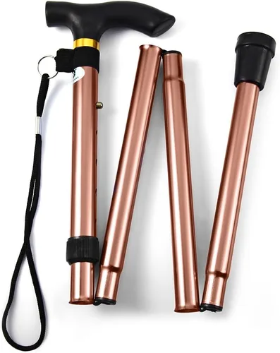 Vista 21 de Bastón plegable de aluminio ligero Comfkey - Bastón de viaje plegable y ajustable con base de goma antideslizante