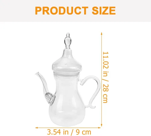 Vista 3 de 1 tetera de vidrio, tetera de té, infusor de té, hervidor de agua decorativo transparente, dispensador de café, botella para servir leche, tetera