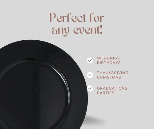 Vista 6 de Platos de carga de lámina metálica - Juego de 6 - Hecho de plástico grueso - Negro