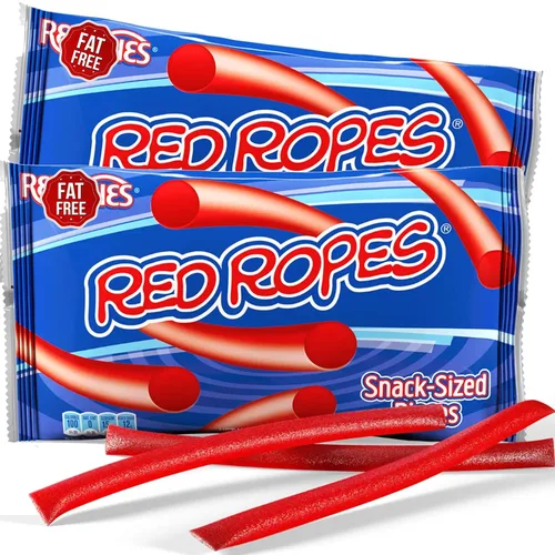 RedVinnes Ropes - Caramelos de regaliz, paquete de 2, cuerdas de regaliz rojo original, regaliz suave y masticable, caramelo de San Valentín a