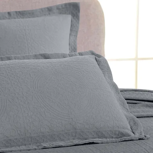 Vista 164 de Superior Fleur De Lis - Juego de colcha de algodón de 2 piezas, decoración de cama para el hogar, colcha decorativa con textura, 1 funda