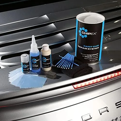 Vista 4 de Chipex Kit de pintura de retoque automotriz compatible con el código de color MERCEDES-BENZ 7769 - AMAZON DUNKELGRAU Reparación de arañazos