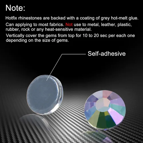 Vista 69 de Hot Fix - Diamantes de imitación de cristal con parte trasera plana, gemas de diamantes de 0.089 pulgadas (6ss 2880 piezas, Jet AB)