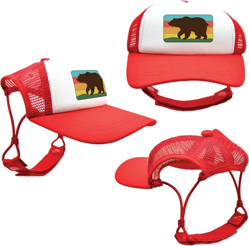 Vista 28 de Nature Collection, sombreros de camionero PupLid para perros (XXS) Protección solar elegante de alta calidad para el perro moderno, ajustable