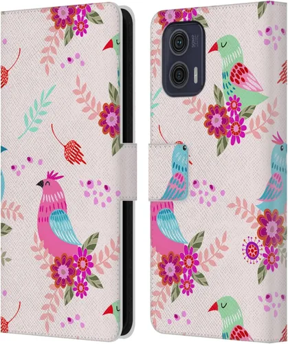 Vista 9 de Head Case Designs Officially Licensed Haroulita Blue Flower Cute Flower Pattern Leather Book Wallet Case Cover Compatible with Motorola Moto G73 5G