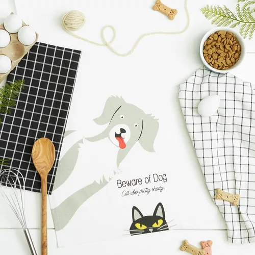 Vista 5 de DII Everyday Pets Kitchen Collection - Juego de toallas absorbentes de cocina, 18 x 28 pulgadas, Beware, 3