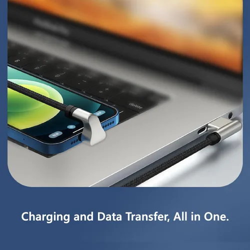 Vista 4 de Cable USB A a C, cable USB tipo C en forma de U de 180 grados de carga rápida y sincronización de datos, cable de carga rápida USB-A a C de 4 pies