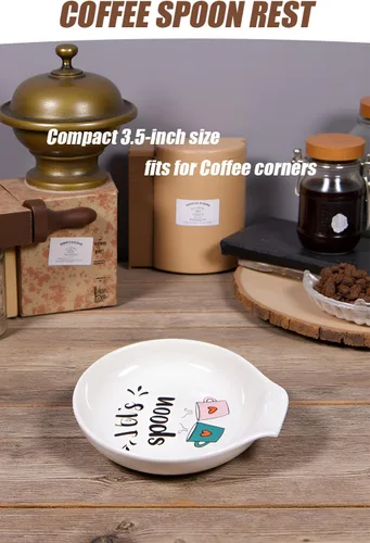 Vista 7 de Soporte de cuchara de cerámica, soporte para cuchara pequeña para estación de café, accesorios de bar, decoración de mesa, cuchara