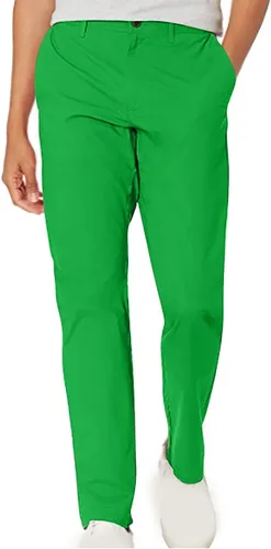Muscularfit Pantalones de vestir con cremallera y hebilla suelta casual para hombre, pantalones de vestir ajustados y sólidos, ropa de moda