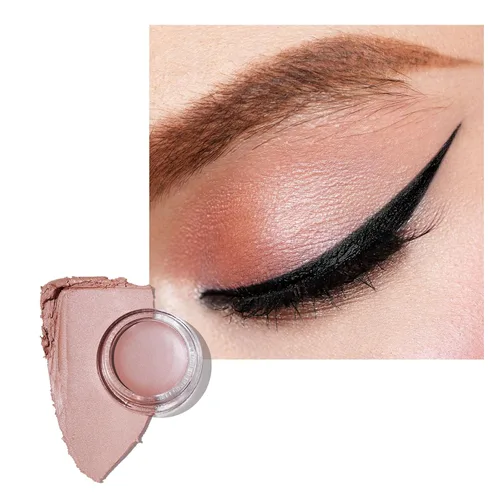 Vista 28 de Oulac Sombra de ojos en crema blanca brillante Iluminador a prueba de agua y sombra de ojos con purpurina de larga duración, color natural