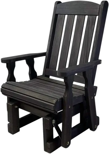 Vista 11 de Amish Casual Silla planeadora tratada con respaldo alto Mission de 600 libras (mancha de nogal oscuro)