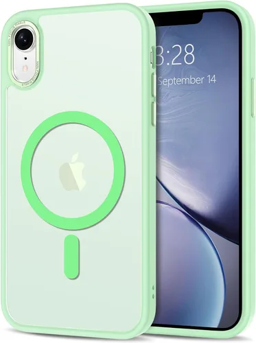 Vista 265 de Anuck - Funda magnética para iPhone 11 compatible con MagSafe, carcasa trasera mate translúcida dura, borde de TPU, delgada, resistente a impactos