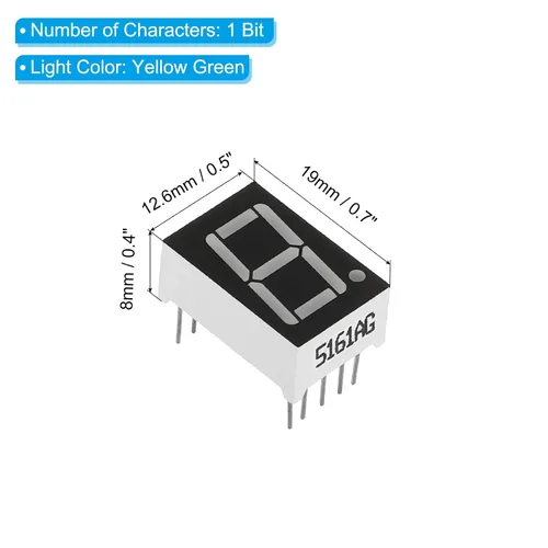 Vista 2 de PATIKIL Tubo digital con pantalla LED, paquete de 20 unidades de cátodo común 7 segmentos 10 pines, 1 broca, 2.2 V, 0.56 pulgadas, pantalla LED