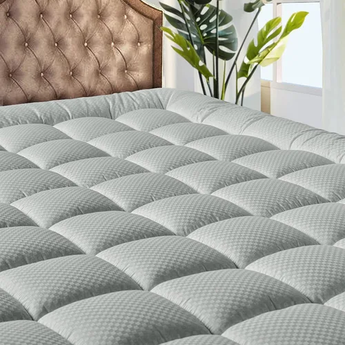 Vista 17 de MATBEBY Cubrecolchón Tamaño King – Cubrecolchón transpirable y refrescante, protector de colchón acolchado y ajustable, funda de colchón tipo pillow