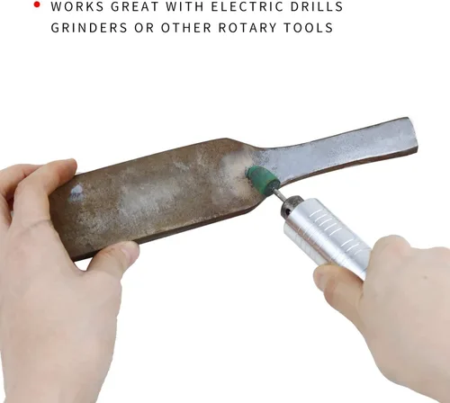 Vista 2 de Juego de 20 herramientas de pulido de goma de 0.315 pulgadas (0.315 in) con punta de punta de molienda para taladro de uñas, vástago de 1/8