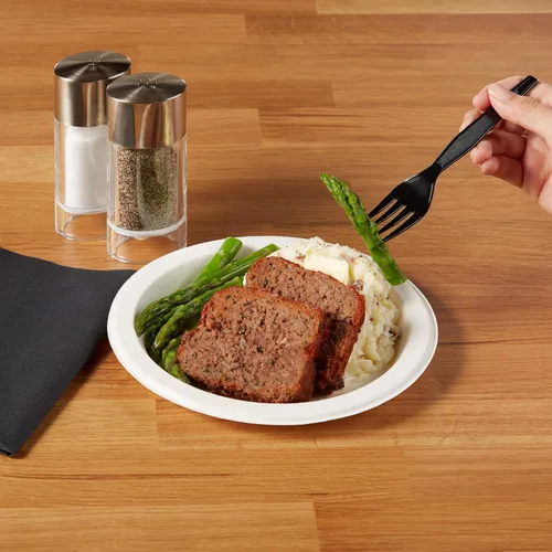 Vista 6 de Dixie, tenedor de poliestireno de peso medio, 6.31 pulgadas de largo (estuche de 1000), Negro, 10