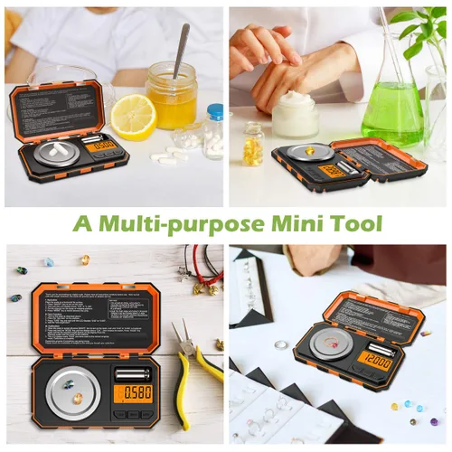 Vista 7 de KeeKit - Báscula digital de bolsillo, 1.76 oz y 0.00 oz, báscula de miligramo profesional, báscula portátil para joyería con peso de calibración