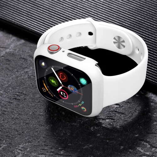 Vista 3 de Charlam-Funda de policarbonato duro compatible cApple Watch de 44 mm, series 6, 5, 4, protector de pantalla, ultradelgada, cobertura completa