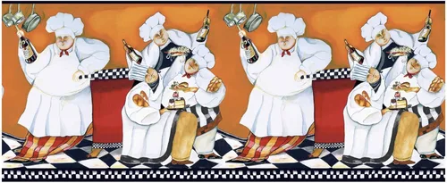 York Wallcoverings BG1680BD Chef A-Cookin' - Borde de papel tapiz ultra extraíble, color naranja