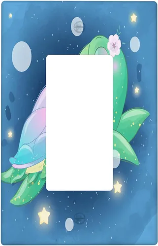 Vista 55 de Baby Turtle - Cubierta decorativa de pared para interruptor de luz de palanca de 1 banda, lindas tortugas subacuáticas, placa frontal eléctrica