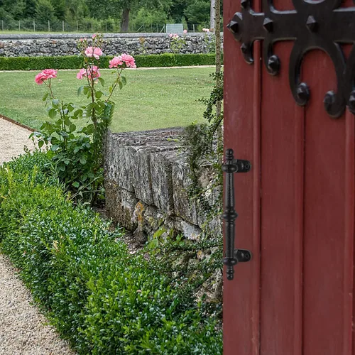 Vista 7 de MOLIGOU Manija de puerta de granero, manija de puerta de hierro fundido sólido pesado de 9 pulgadas, manija de puerta rústica para valla, cobertizo