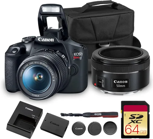 Canon EOS Rebel T7 Kit de cámara DSLR | Sensor APS-C de 24.1MP con lente EF-S de 0.709-2.165 in | Video Full HD 1080p compacto fotografía para