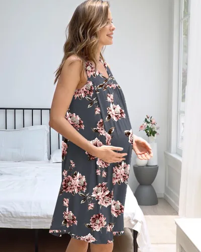 Vista 4 de Ekouaer - Camisón de maternidad para mujer (tallas S-XXL)