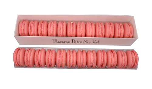 Macarons Gift Box of 24 - Strawberry French Macarons, Gourmet Cookie Gift Box, Macaroon