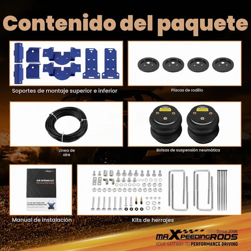 Vista 6 de MaXpeedingrods - Kit de bolsas de suspensión neumática para Chevy Silverado 1500 2019-2026 Negro