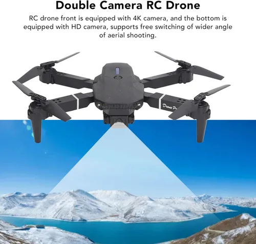 Vista 3 de Ejoyous E88 RC Drone, Foldable Mini Drone for Beginners, 4K HD Dual Camera Folding Quadcopter with APP Control for Aerial Photography, 3D Flip and