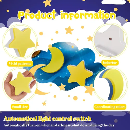 Vista 4 de Mudder Paquete de 2 luces nocturnas enchufables a la pared, luz nocturna LED suave, linda lámpara de pared para cuarto de bebé, sensor cálido, luz