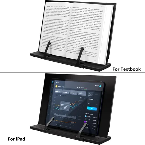 Vista 5 de READAEER - Soporte de libro de metal para escritorio, portadocumentos portátil para libro de cocina, libro de música, iPad, laptop, reposalibros