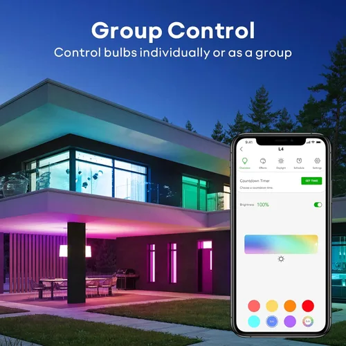 Vista 4 de VOCOlinc Bombilla inteligente funciona con Apple Homekit, Alexa, Google Home, bombillas inteligentes WiFi regulables, 850 lúmenes, bombilla LED