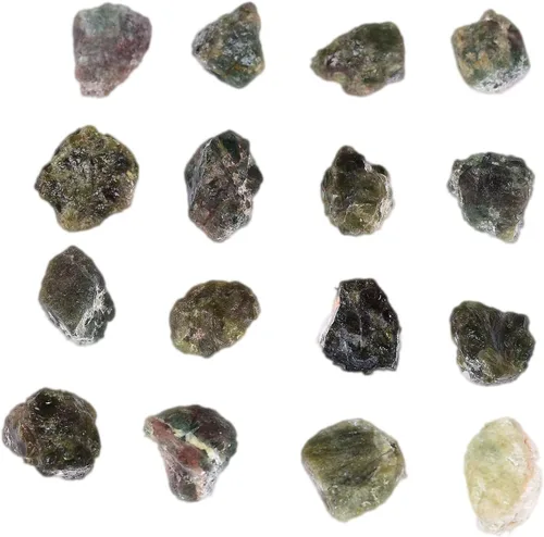 Vista 4 de JIC Gem Piedras curativas de cristal de turmalina negra de forma irregular, cristales de cuarzo rosa a granel, piedras en bruto, cristal