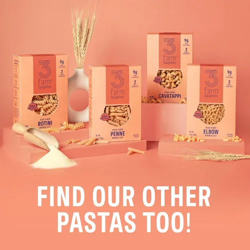 Vista 8 de Three Farm Daughters High Fiber Pasta Rotini Pack, Low GI, Non GMO Rotini Pasta Noodles, Low Net Carb, Made in the USA, 12 oz. (2 Pack)