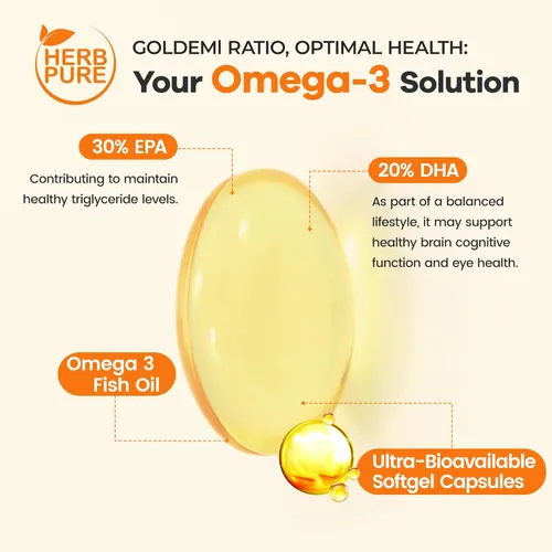 Vista 4 de Aceite de pescado omega-3 – 2000 mg cápsulas blandas con 600 mg de EPA y 400 mg de ácidos grasos DHA, alta absorción y fórmula pura, apoya
