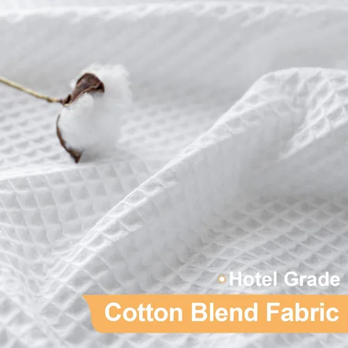 Vista 6 de Cortina de ducha extralarga de mezcla de algodón River Dream con forro a presión, sin gancho necesario, cortinas de ducha de calidad hotelera