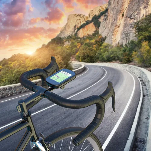 Vista 4 de Soporte para computadora de bicicleta, soporte frontal para bicicleta para manillar de bicicleta integrado, compatible con bicicletas de carretera