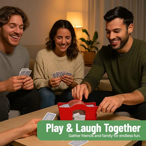Vista 8 de Evelots Juego de cartas Shuffler - Soporte para 2 cartas de cubierta, sistema de manivela fácil, máquina barajadora de cartas, barajadora de cartas